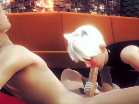 Yaoi Femboy - Alan Handjob and blowjob - Sissy Trap Crossdresser Anime Manga Japanese Asian Game Porn Gay asian fuck gay porn