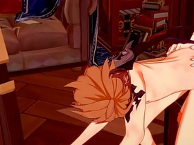 Genshin Impact Yaoi - Zhongli x Tartaglia Blowjob and fucked - Sissy crossdress Japanese Asian Manga Anime Game Porn Gay porn gay japanese chubby
