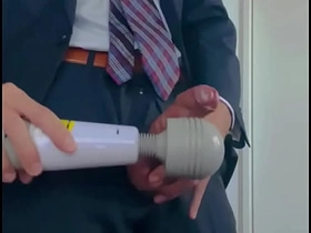 スーツで淫語オナニー gay porn asian humiliation