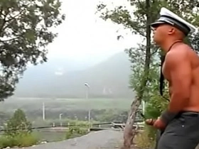 Chinese muscular guy jerking outdoor and load a huge cum from his monster dick pinoy gay solo porn