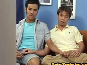 Japanese twink dick blowing before bareback doggy sex gay chinese face farting porn