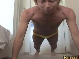 Gay asian twink stroking gay chinese porn shower