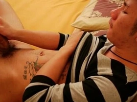 Asian gay strokes his cock in bed gay porn asian and latino