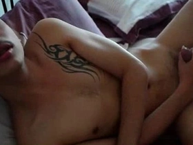 Thai Gay Boy Kai wanking his asian cock step brothers gay chinese porn